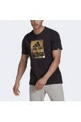 CAMISETA ADIDAS ESTAMPADA FOIL LOGO BOX MASCULINA - Preto/dourado CAMISETA ADIDAS ESTAMPADA FOIL LOGO BOX MASCULINA - Preto/dourado