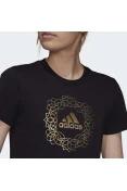 CAMISETA ADIDAS ESTAMPADA FOIL MANDALA FEMININA - Preto/dourado CAMISETA ADIDAS ESTAMPADA FOIL MANDALA FEMININA - Preto/dourado