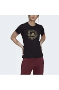 CAMISETA ADIDAS ESTAMPADA FOIL MANDALA FEMININA - Preto/dourado CAMISETA ADIDAS ESTAMPADA FOIL MANDALA FEMININA - Preto/dourado