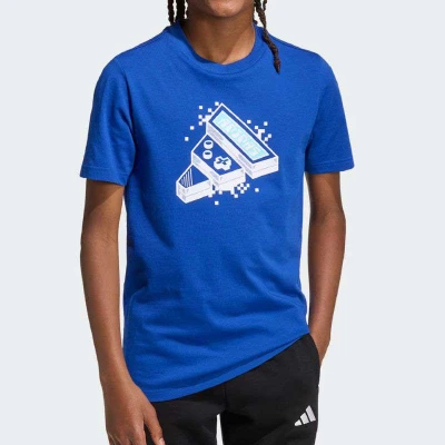 CAMISETA ADIDAS ESTAMPADA JOGOS INFANTIL - Azul
