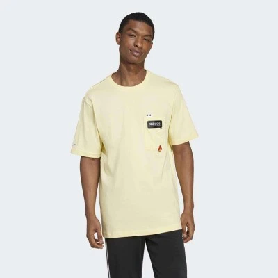 CAMISETA ADIDAS ESTAMPADA REMOJI POCKET MASCULINA - Amarelo