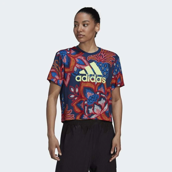 CAMISETA ADIDAS FARM GFX TEE FEMININA - Marinho/vermelho