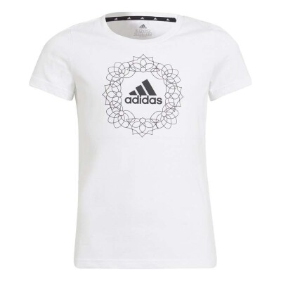 CAMISETA ADIDAS GRAFICA INFANTIL FEMININA - Branco/preto