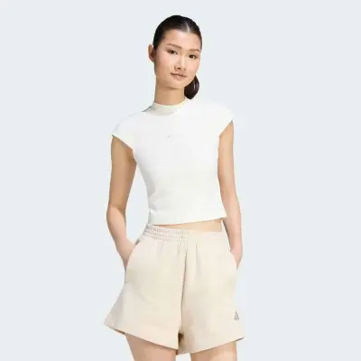 CAMISETA ADIDAS KIT SMALL LOGO RIB FEMININA - Off white