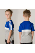 CAMISETA ADIDAS LB COT CB TEE INFANTIL - Azul/cinza