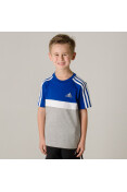 CAMISETA ADIDAS LB COT CB TEE INFANTIL - Azul/cinza