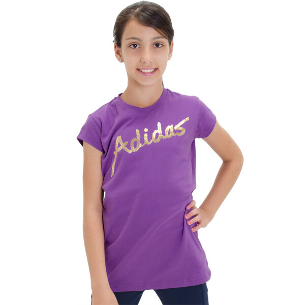CAMISETA ADIDAS LINEAR GIRLS INFANTIL - Roxo