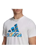 CAMISETA ADIDAS LOGO CAMUFLADO MASCULINA - Branco/azul CAMISETA ADIDAS LOGO CAMUFLADO MASCULINA - Branco/azul