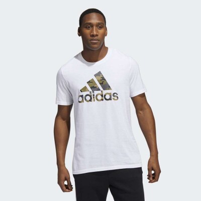 CAMISETA ADIDAS LOGO CAMUFLADO MASCULINA - Branco CAMISETA ADIDAS LOGO CAMUFLADO MASCULINA - Branco