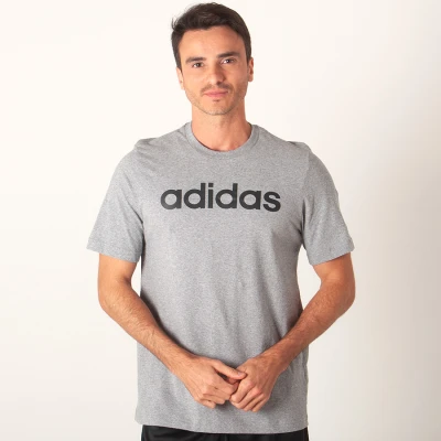 CAMISETA ADIDAS LOGO ESSENTIALS LINEAR MASCULINA - Cinza/preto CAMISETA ADIDAS LOGO ESSENTIALS LINEAR MASCULINA - Cinza/preto