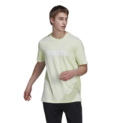 CAMISETA ADIDAS LOGO ESSENTIALS LINEAR MASCULINA - Verde/branco CAMISETA ADIDAS LOGO ESSENTIALS LINEAR MASCULINA - Verde/branco