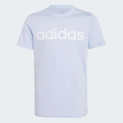 CAMISETA ADIDAS LOGO LINEAR INFANTIL - Azul celeste/branco