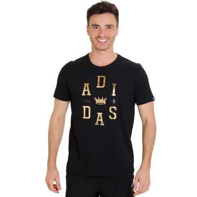 CAMISETA ADIDAS MC ADI CROWN MASCULINA - Preto/dourado CAMISETA ADIDAS MC ADI CROWN MASCULINA - Preto/dourado