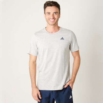 CAMISETA ADIDAS MC ESS BASE TEE MASCULINA - Cinza CAMISETA ADIDAS MC ESS BASE TEE MASCULINA - Cinza