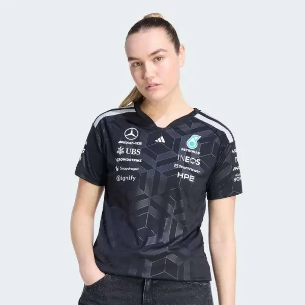 CAMISETA ADIDAS MERCEDES AMG F1 TEAM DRIVER FEMININA - Preto