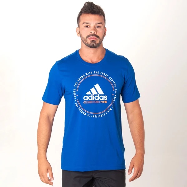 CAMISETA ADIDAS MH EMBLEM MASCULINA - Azul CAMISETA ADIDAS MH EMBLEM MASCULINA - Azul