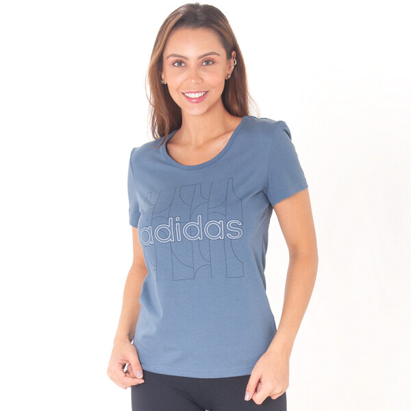 camiseta adidas feminina azul