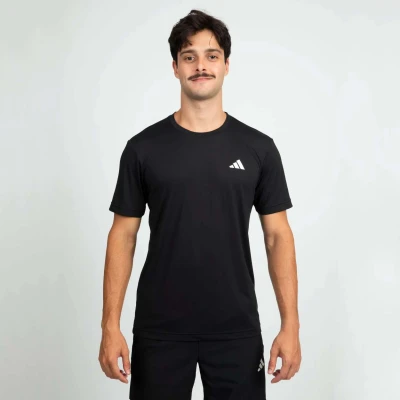 CAMISETA ADIDAS OWN THE RUN 3 LISTRAS MASCULINA - Preto