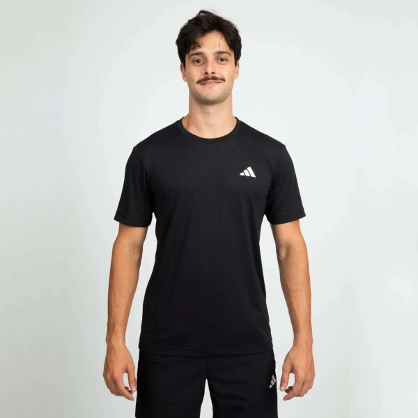 CAMISETA ADIDAS OWN THE RUN 3 LISTRAS MASCULINA - Preto