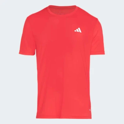 CAMISETA ADIDAS OWN THE RUN 3 LISTRAS MASCULINA - Vermelho