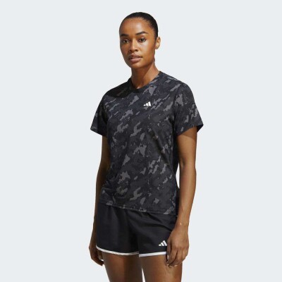 CAMISETA ADIDAS OWN THE RUN AOP FEMININA - Cinza/preto CAMISETA ADIDAS OWN THE RUN AOP FEMININA - Cinza/preto