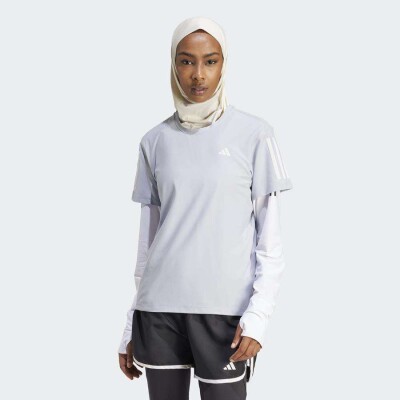 CAMISETA ADIDAS OWN THE RUN BASE FEMININA - Cinza CAMISETA ADIDAS OWN THE RUN BASE FEMININA - Cinza