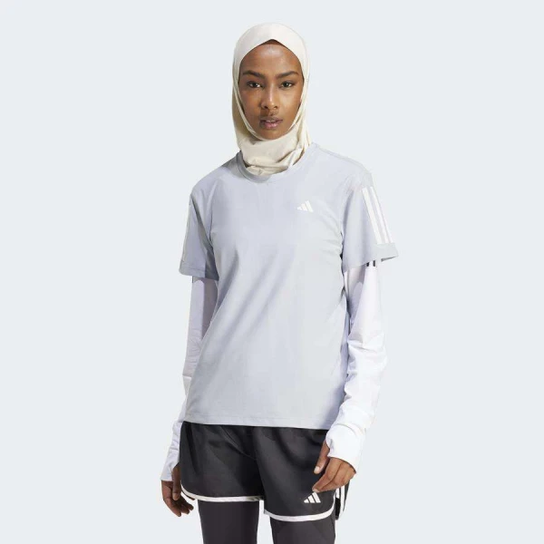 CAMISETA ADIDAS OWN THE RUN BASE FEMININA - Cinza CAMISETA ADIDAS OWN THE RUN BASE FEMININA - Cinza