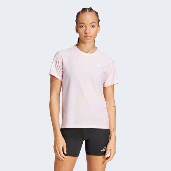 CAMISETA ADIDAS OWN THE RUN BASE FEMININA - Rosa/branco
