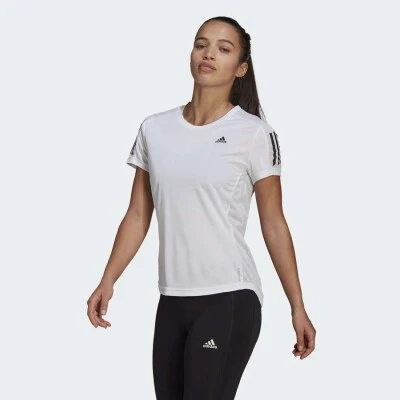CAMISETA ADIDAS OWN THE RUN FEMININA - Branco/preto