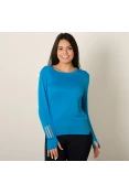 CAMISETA ADIDAS RESPONSE MANGA LONGA FEMININA - Azul CAMISETA ADIDAS RESPONSE MANGA LONGA FEMININA - Azul