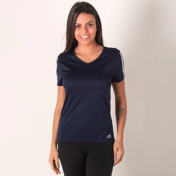 CAMISETA ADIDAS RUN 3S FEMININA - Marinho