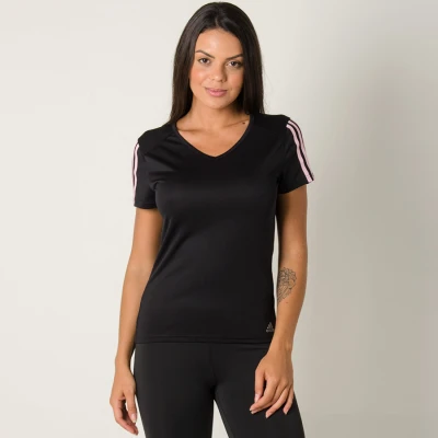 CAMISETA ADIDAS RUN 3S FEMININA - Preto