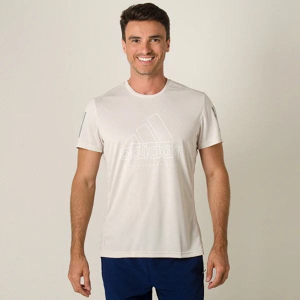 CAMISETA ADIDAS RUN GRAPHIC MASCULINA - Bege