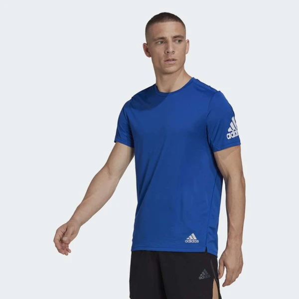 CAMISETA ADIDAS RUN IT MASCULINA - Azul/branco