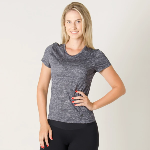 CAMISETA ADIDAS RUN TEE FEMININA - Chumbo