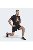CAMISETA ADIDAS RUNNING BRAND LOVE MASCULINA - Preto/laranja