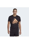 CAMISETA ADIDAS RUNNING BRAND LOVE MASCULINA - Preto/laranja