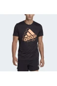 CAMISETA ADIDAS RUNNING BRAND LOVE MASCULINA - Preto/laranja