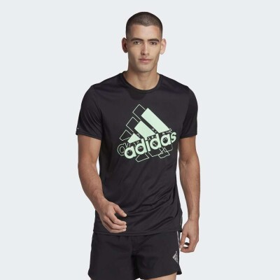 CAMISETA ADIDAS RUNNING BRAND LOVE MASCULINA - Preto/verde