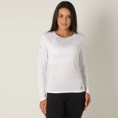 CAMISETA ADIDAS RUNNING MANGA LONGA FEMININA - Branco CAMISETA ADIDAS RUNNING MANGA LONGA FEMININA - Branco