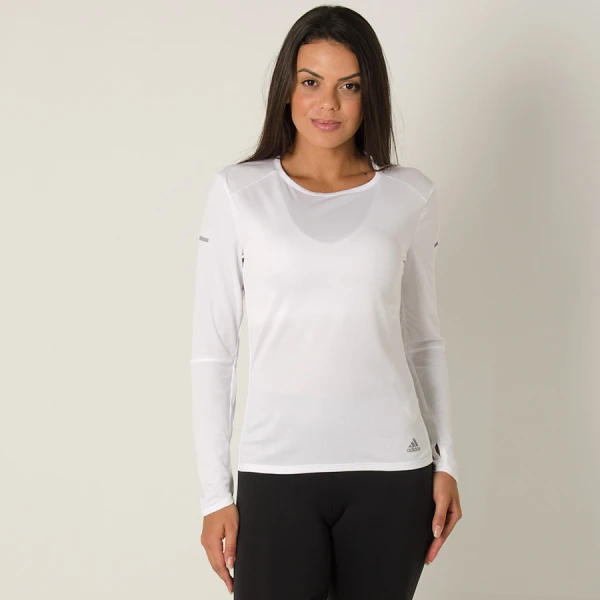 CAMISETA ADIDAS RUNNING MANGA LONGA FEMININA - Branco CAMISETA ADIDAS RUNNING MANGA LONGA FEMININA - Branco