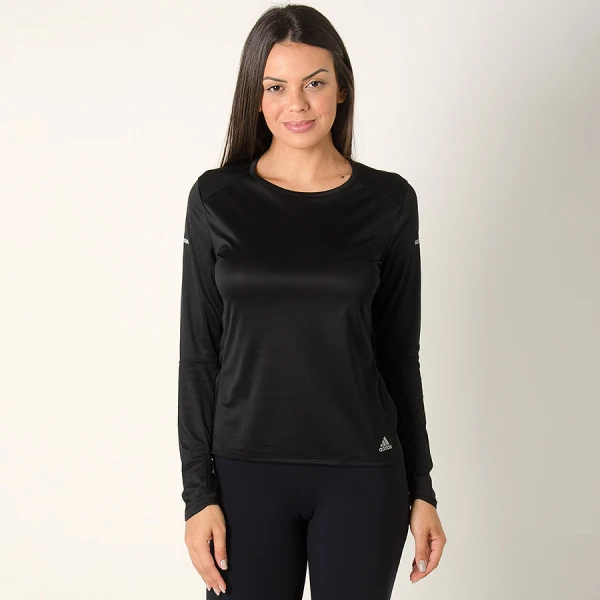 CAMISETA ADIDAS RUNNING MANGA LONGA FEMININA - Preto CAMISETA ADIDAS RUNNING MANGA LONGA FEMININA - Preto
