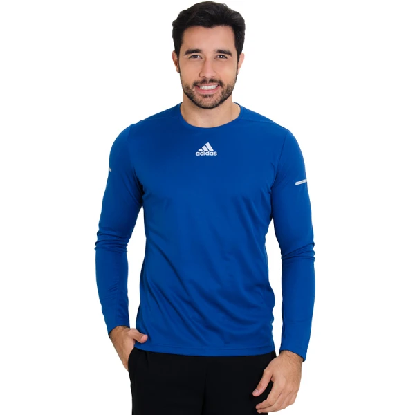 CAMISETA ADIDAS SEQUENCIALS MANGA LONGA MASCULINA - Azul