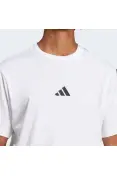 CAMISETA ADIDAS SIMPLES ESSENTIALS 3 LISTRAS MASCULINA - Branco/preto