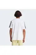 CAMISETA ADIDAS SIMPLES ESSENTIALS 3 LISTRAS MASCULINA - Branco/preto