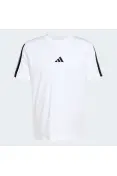 CAMISETA ADIDAS SIMPLES ESSENTIALS 3 LISTRAS MASCULINA - Branco/preto