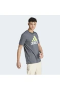CAMISETA ADIDAS SINGLE JERSEY BIG LOGO MASCULINA - Grafite/verde CAMISETA ADIDAS SINGLE JERSEY BIG LOGO MASCULINA - Grafite/verde
