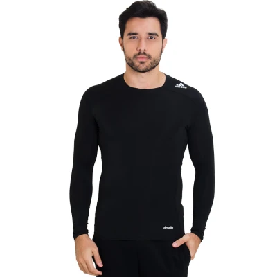 CAMISETA ADIDAS TF BASE MANGA LONGA MASCULINA - Preto