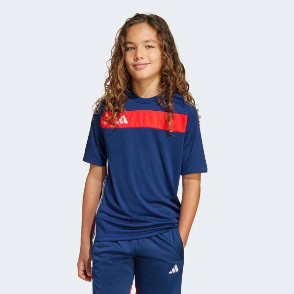 CAMISETA ADIDAS TIRO ESSENTIALS INFANTIL - Marinho/vermelho