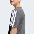 CAMISETA ADIDAS TRAIN ESSENTIALS TRES LISTRAS INFANTIL - Grafite CAMISETA ADIDAS TRAIN ESSENTIALS TRES LISTRAS INFANTIL - Grafite